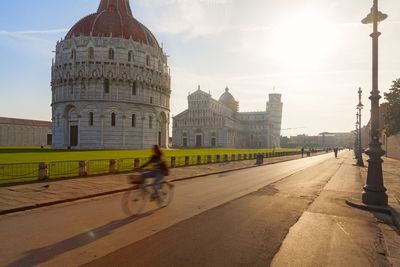 Piazza dei miracoli view in the city of pisa