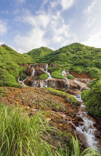 Waterfall in jinguashih, new taipei city, taiwan