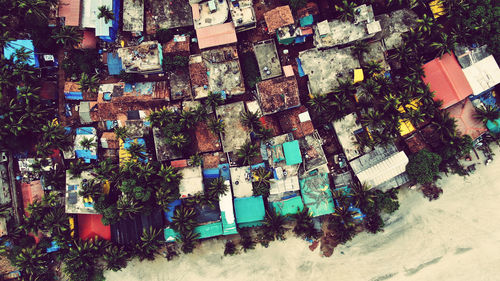 High angle view of multi colored building