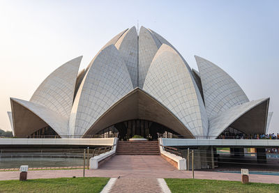 Low angle view of building against clear sky