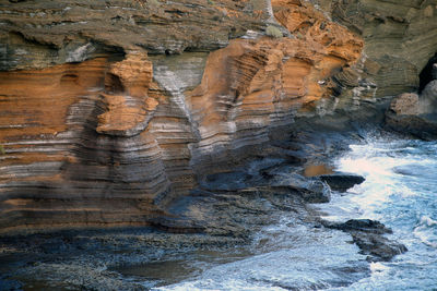 Rock formation in water