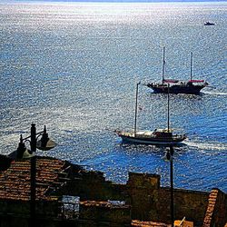 Boats in harbor