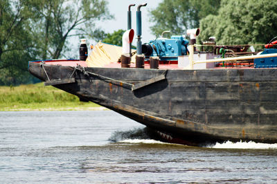 Barge in elbe river
