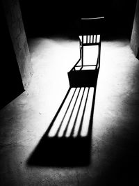 Empty benches in the dark