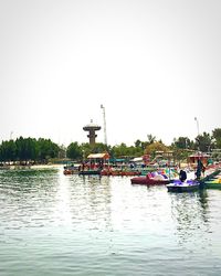 Scenic view of lake against clear sky