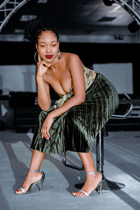 Portrait of beautiful woman standing indoors