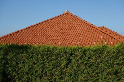 Brick roof tiles of a roof a building or house