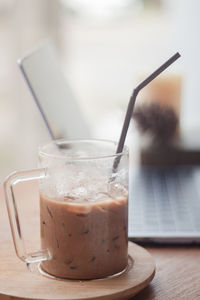 Close-up of coffee on table