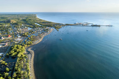 High angle view of sea against sky