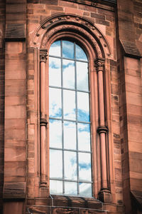 Low angle view of window of building