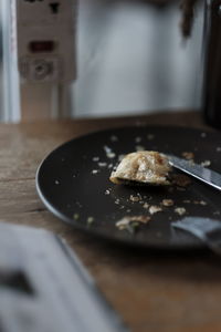 Close-up of breakfast on table