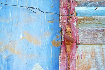 Close-up of rusty metal door