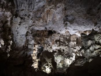 Low angle view of rock formation