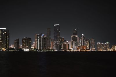 City lit up at night