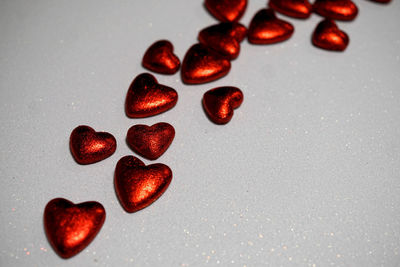 Close-up of cherries on table