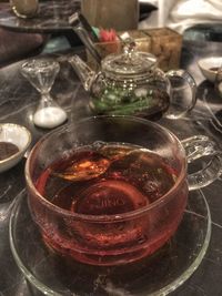 Close-up of food on table