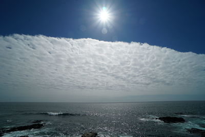 Scenic view of sea against sky on sunny day