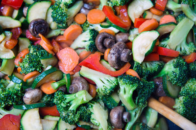 Full frame shot of chopped vegetables