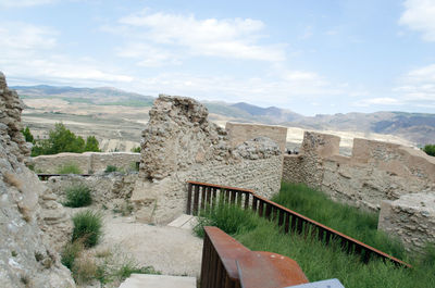 High angle view of steps