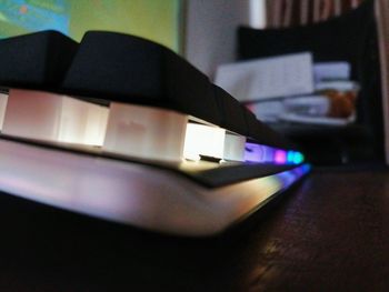 Close-up of laptop on table