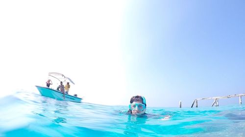 People swimming in pool