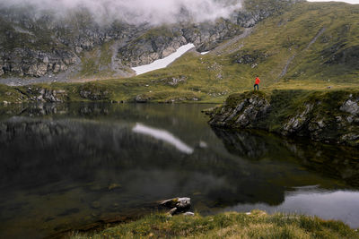Scenic view of waterfall