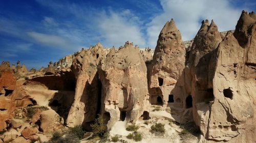 Ancient cliff dwellings at cappadocia