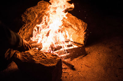 Close-up of bonfire