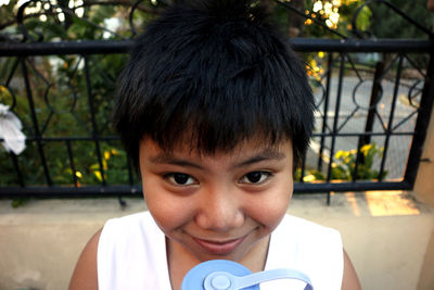 Close-up portrait of cute boy