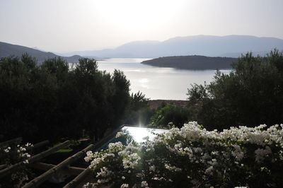 High angle view of lake against sky