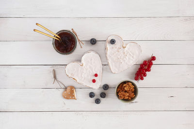 Directly above shot of various ingredients on table