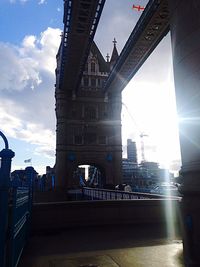View of bridge at sunset