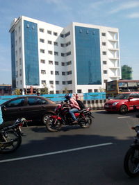 Cars parked on street