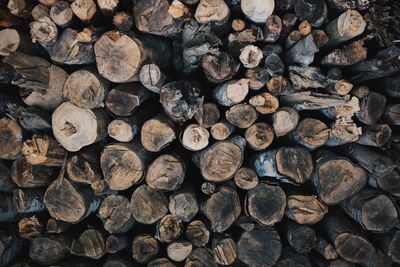 Full frame shot of logs