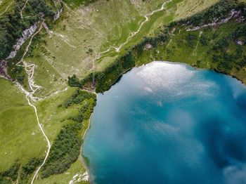 Aerial view of river and landscape