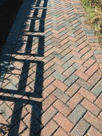 High angle view of shadow on ground