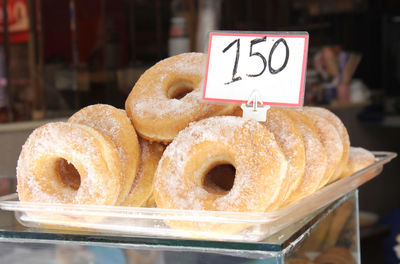 Close-up of sweet food for sale in store