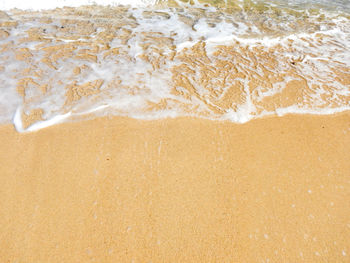 High angle view of sand on beach