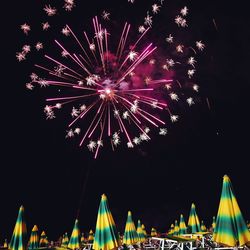 Low angle view of firework display