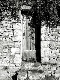 Closed door of old building