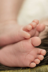 Close-up of baby legs