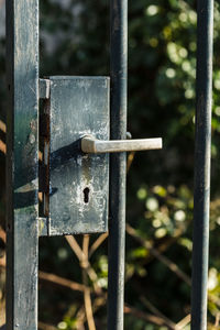 Close-up of metallic gate