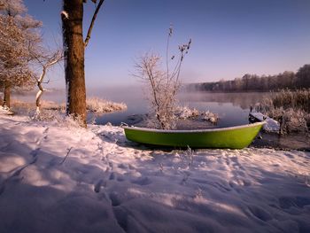 Scenic view of snow covered landscape