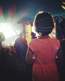 Rear view of people in music concert