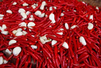 Full frame shot of red chili peppers