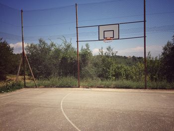 View of basketball hoop against sky