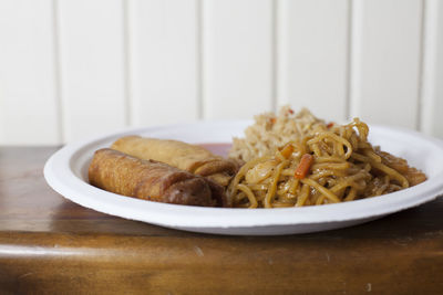 Close-up of meal served in plate