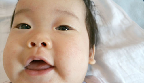 Close-up portrait of cute baby