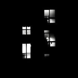 Silhouette of building at night