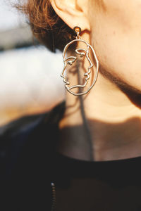 Close-up of woman wearing eyeglasses